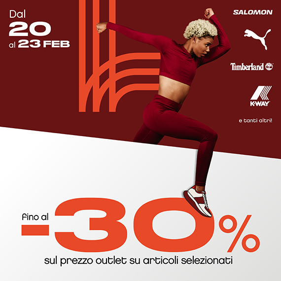 Girl running with -30% discount