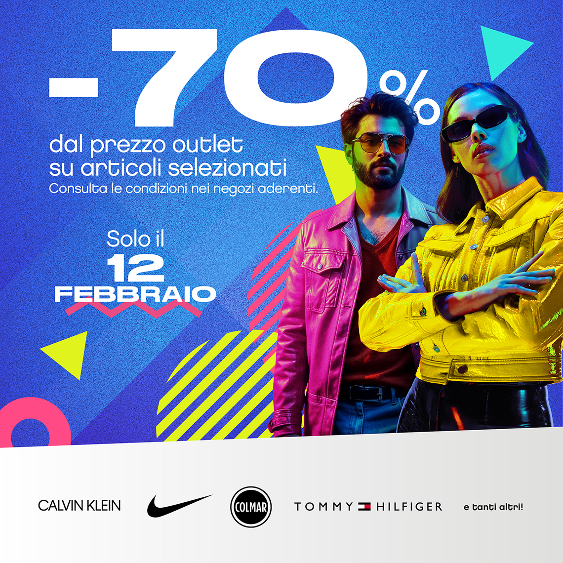 70s party 12 febbraio -70% su articoli selezionati nei negozi outlet