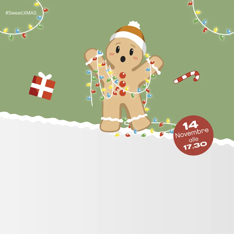 Gingerbread man with christmas light